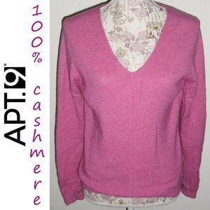 Pure cashmere sweater V-neck pink M EUC